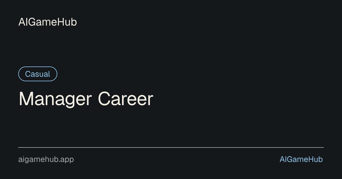 Manager Career - Casual