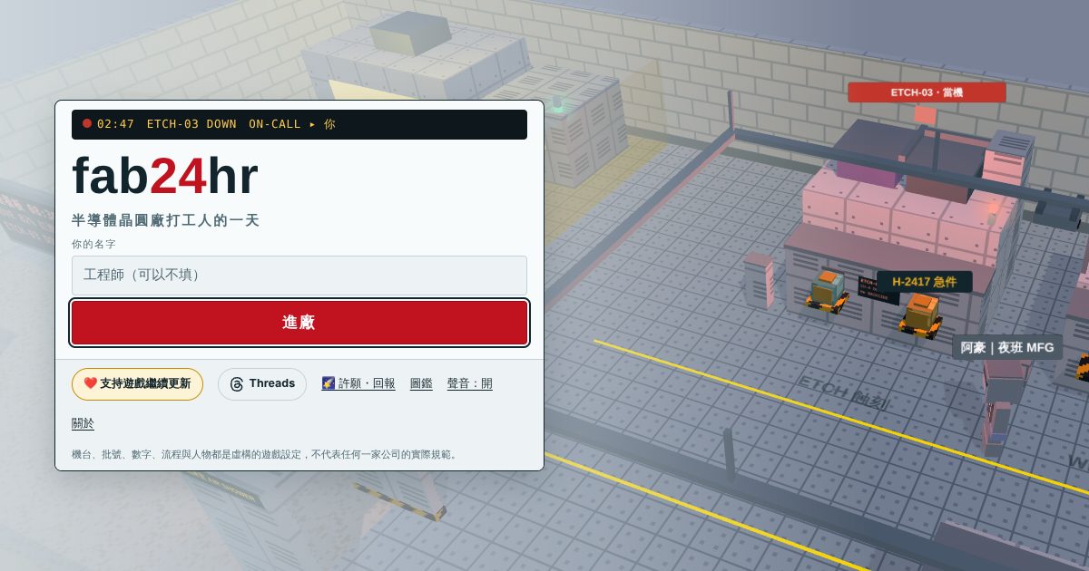 fab24hr (A Day in a Semiconductor Fab) - Simulation