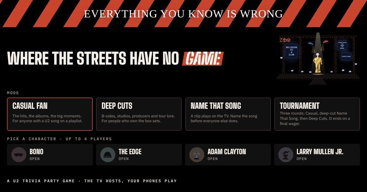Where the Streets Have No Game - Casual