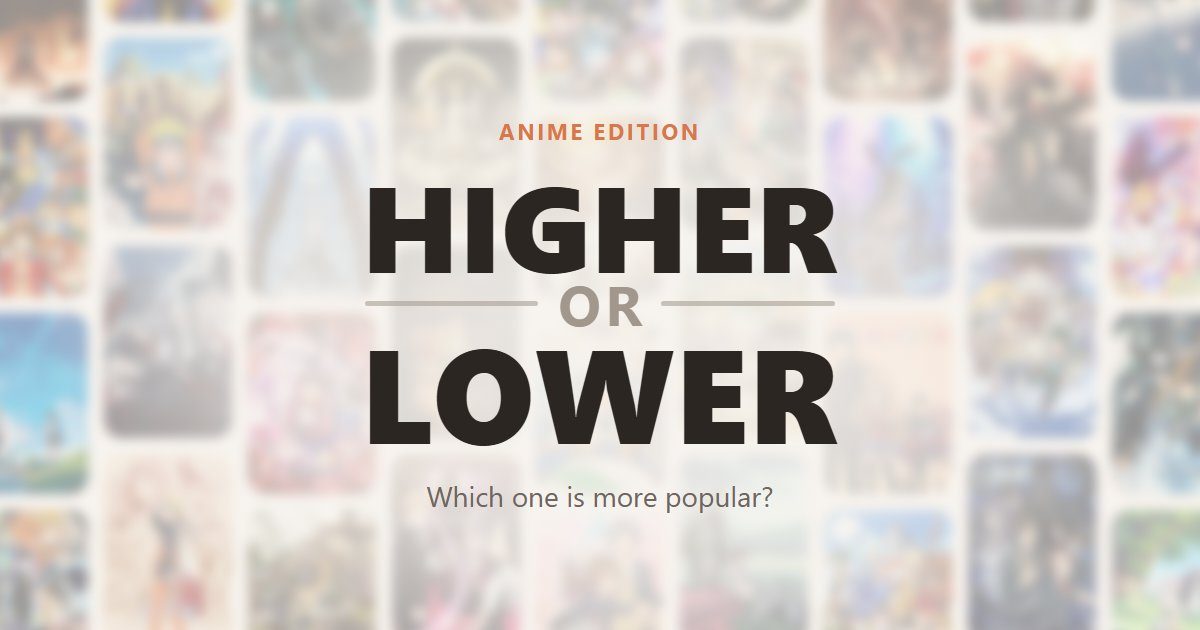 Higher or Lower Anime - Casual